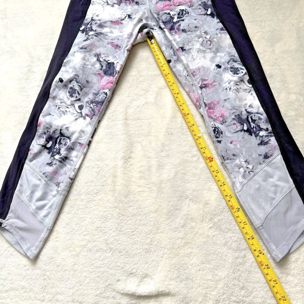 Lululemon Floral Print Cropped Leggings Size 6 Athletic Yoga Pants Workout - Picture 5 of 8